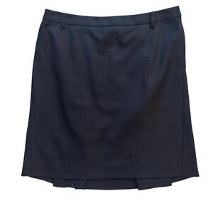 VTG J. Crew 100% Wool Skirt Womens Sz. 10  Black Professional Pencil Academia